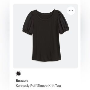Stitch Fix Beacon Kennedy Puff Sleeve Knit Top Black